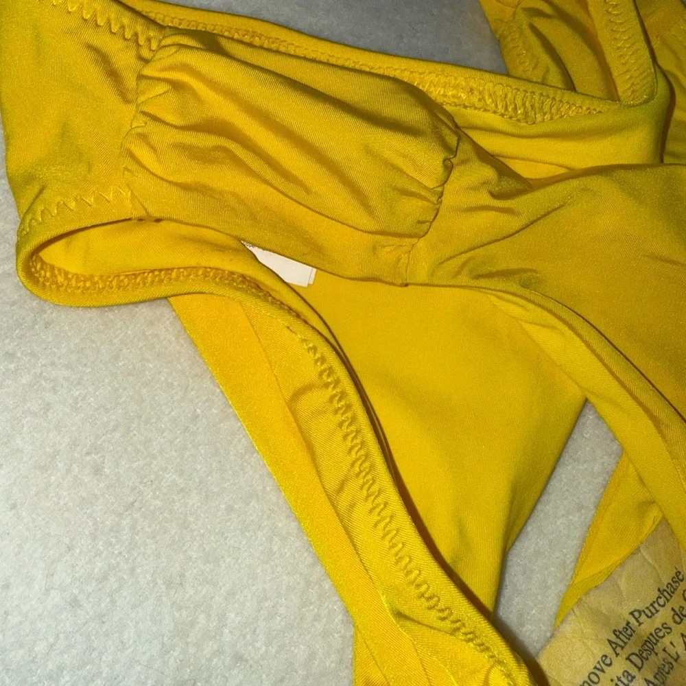 Trina Turk SZ 8 Studio Solids Shirred Tab Side‎ Bikini Bottoms SUNSHINE yellow